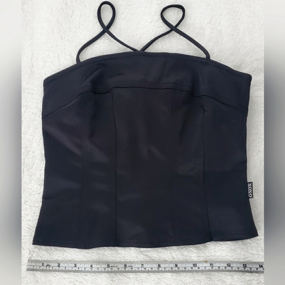 ❗SALE❗XOXO Black Silky Look Corset - Picture 4 of 5